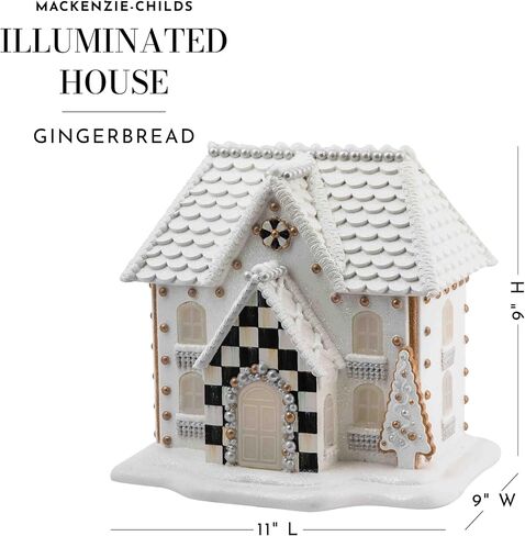 MACKENZIE-CHILDS Gingerbread Illuminated Church, Christmas Indoor Home Decor, Holiday-Village Decor in Saudi Arabia