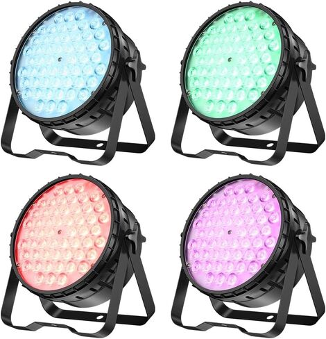 BETOPPER Stage Lights 54x4W Strobe Light RGBW 4-in-1 DMX 4/8 dj Lights for Parties Professional Disco Backdrop Par Lights for Photography Video Wedding Yard Home Decor Christmas Lights-Two in Kuwait
