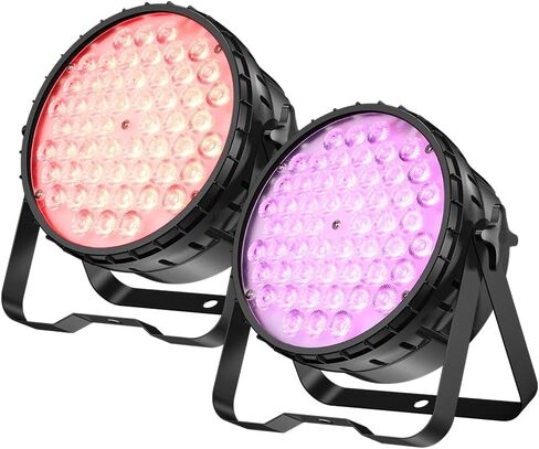BETOPPER Stage Lights 54x4W Strobe Light RGBW 4-in-1 DMX 4/8 dj Lights for Parties Professional Disco Backdrop Par Lights for Photography Video Wedding Yard Home Decor Christmas Lights-Two in Kuwait