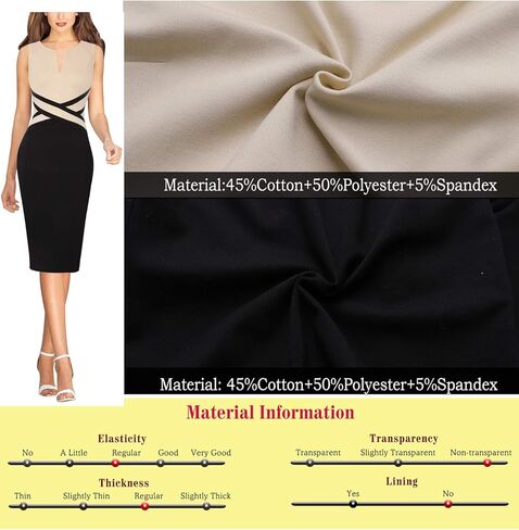 VFSHOW Womens Professional Work Business Front Zipper Bodycon Sheath Dress Sleeveless Slim Fitted Office Career Colorblock Crisscross Waist Pencil Dress (Red, XX-Large) 10720 RED XXL in Kuwait