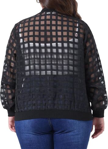 Agnes Orinda Mesh Sheer Jackets for Women Plus Size 2025 Fall Fashion See Through Long Sleeve Zip Up Bomber Jacket in Saudi Arabia