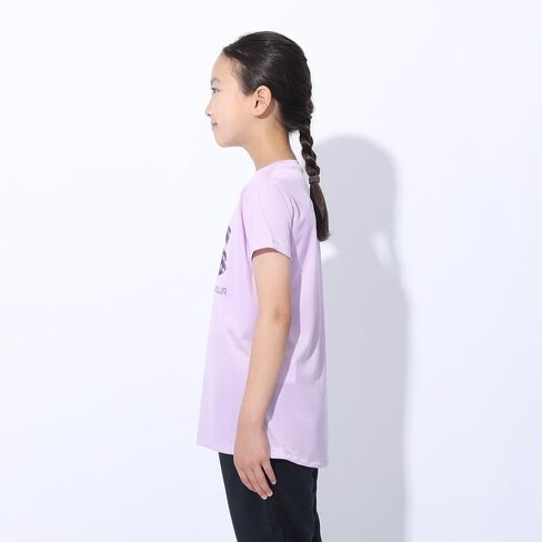 Under Armour Girls' Tech Big Logo كم قصير رقبة دائرية، (015) تيترا جراي / / برتقالي متوهج، صغير in Saudi Arabia