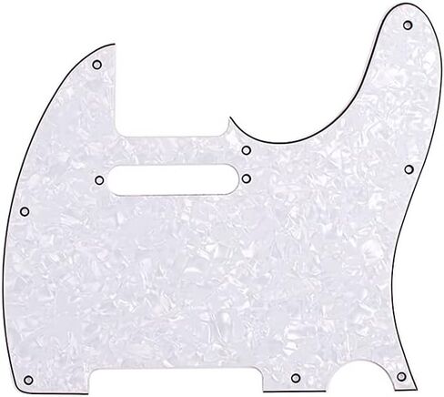 Alnicov 3Ply 8 Hole Guitar Pickguard مناسب لجيتار Telecaster القياسي في الولايات المتحدة الأمريكية/MX، لؤلؤة بيضاء in Saudi Arabia