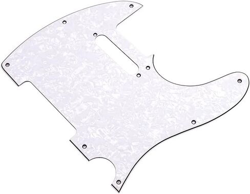 Alnicov 3Ply 8 Hole Guitar Pickguard مناسب لجيتار Telecaster القياسي في الولايات المتحدة الأمريكية/MX، لؤلؤة بيضاء in Saudi Arabia