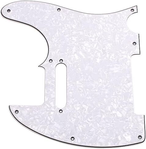 Alnicov 3Ply 8 Hole Guitar Pickguard مناسب لجيتار Telecaster القياسي في الولايات المتحدة الأمريكية/MX، لؤلؤة بيضاء in Saudi Arabia