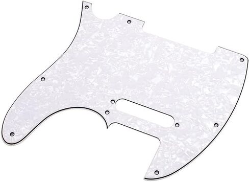 Alnicov 3Ply 8 Hole Guitar Pickguard مناسب لجيتار Telecaster القياسي في الولايات المتحدة الأمريكية/MX، لؤلؤة بيضاء in Saudi Arabia