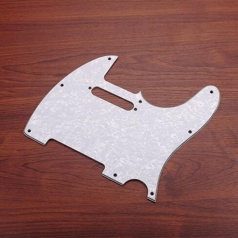 Alnicov 3Ply 8 Hole Guitar Pickguard مناسب لجيتار Telecaster القياسي في الولايات المتحدة الأمريكية/MX، لؤلؤة بيضاء in Saudi Arabia