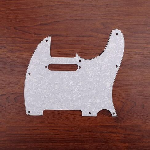 Alnicov 3Ply 8 Hole Guitar Pickguard مناسب لجيتار Telecaster القياسي في الولايات المتحدة الأمريكية/MX، لؤلؤة بيضاء in Saudi Arabia