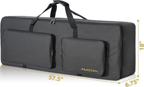 AKOZLIN مبطن 88 مفتاح حقيبة جيتار للوحة المفاتيح حقيبة بيانو كهربائية محمولة حقيبة قابلة للطي للوحة المفاتيح 88 ملاحظة 57.5 بوصة × 18 بوصة × 6.75 بوصة in Kuwait