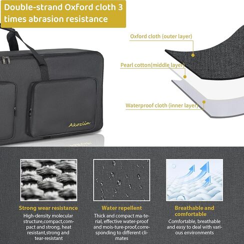 AKOZLIN مبطن 88 مفتاح حقيبة جيتار للوحة المفاتيح حقيبة بيانو كهربائية محمولة حقيبة قابلة للطي للوحة المفاتيح 88 ملاحظة 57.5 بوصة × 18 بوصة × 6.75 بوصة in Kuwait