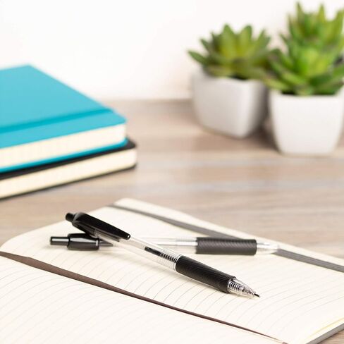 Simply Genius Ballpoint Pens in Bulk - 200 Pack Retractable Comfort Grip & Smooth Writing Medium Point Office Pens for Schools, Notebooks & Journal Writing (Black Ink) in Kuwait