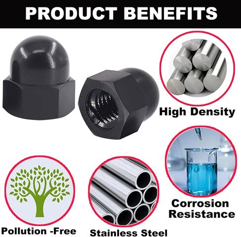 License Plate Retainer Screws/Nuts Compatible with Volvo S60 S40/ OEM Part 968458 (Screws onto Existing Stud) - Tall Dome/Acorn Head with Flange Stainless Steel Cap - 4 PCS in Saudi Arabia