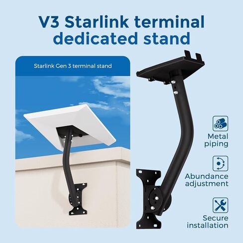 Starlink Mounting Pole Kit for V2 (Gen 2) - Adjustable Starlink Pole Mount Kit Bracket for Starlink Satellite Dish, Ideal for Roof/ Wall/ Ground Mounting,Rust-Resistant & Easy Installation Hardware in Kuwait