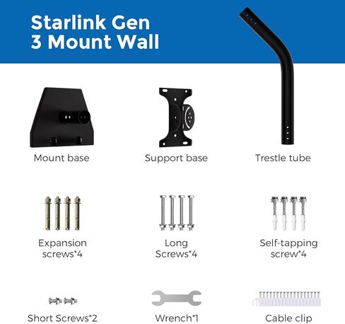 Starlink Mounting Pole Kit for V2 (Gen 2) - Adjustable Starlink Pole Mount Kit Bracket for Starlink Satellite Dish, Ideal for Roof/ Wall/ Ground Mounting,Rust-Resistant & Easy Installation Hardware in Kuwait