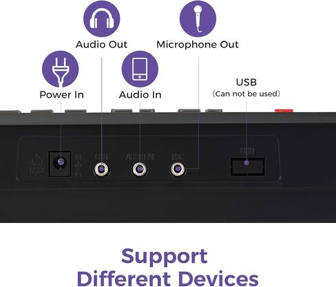 Starfavor 61 Key Kids Electric Keyboard Electronic Piano Small-Sized-Key with Power Supply, Built In Speakers, LED Screen, Microphone, Headphone (SEK-361) Gift for Kids Musical Instrument in Kuwait