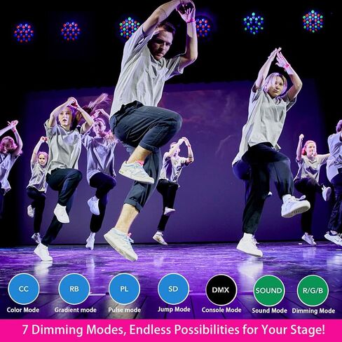 أضواء المسرح 36 أضواء LED الاسمية، إضاءة DJ داخلية لأحداث عيد الميلاد وديكورات الحفلات وعرض الموسيقى وحفلات الزفاف والديسكو، وجهاز التحكم عن بعد، وتحكم DMX بالصوت المنشط للحفلات في الهواء الطلق، عبوتان in Saudi Arabia