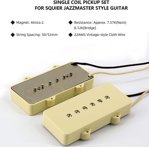 مجموعة أسلاك بيك جارد محملة بالجيتار للجيتار الكهربائي Jazzmaster مع التقاطات ملف واحد (أسود) in Kuwait