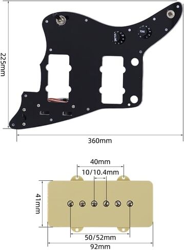 مجموعة أسلاك بيك جارد محملة بالجيتار للجيتار الكهربائي Jazzmaster مع التقاطات ملف واحد (أسود) in Kuwait
