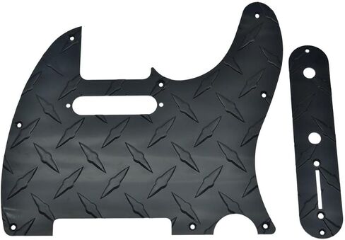 Dopro Metal Diamond Plate 8 Hole Modern Tele Pickguard with Diamond Plate Tele Control Plate and Screws for American/Mexican FD Telecaster Black in Kuwait