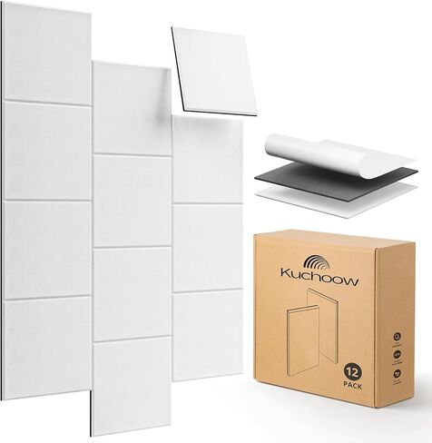 Soundproof Wall Panels Upgrade, Kuchoow 12 Pack Mass Loaded Vinyl Sound Proof Barrier, MLV Insulation Sheet Self-Adhesive, 12''X10''X0.4'' Anti Vibration Deadening Soundproofing Material in Saudi Arabia