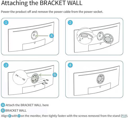 حامل محول VESA للتثبيت على الحائط متوافق مع شاشات Samsung Neo G9 وG65B وG70A وG75T وG85NB وCRG9 وCHG9 وCHG90 وOdyssey G9، Mount-SG9، VESA 100x100، in Kuwait