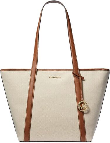Michael Kors Jet Set Travel Large Top Zip Tote, Natural/Black in Saudi Arabia