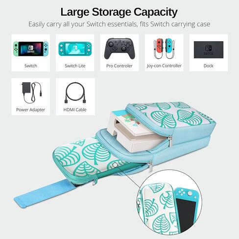 TNP Switch Bag, Travel Bag Compatible with Nintendo Switch & Switch Lite - Shoulder Bag Travel Case Portable Carrying Backpack Games Accessories Console & Dock Charger, Retro NES - Gray in Saudi Arabia