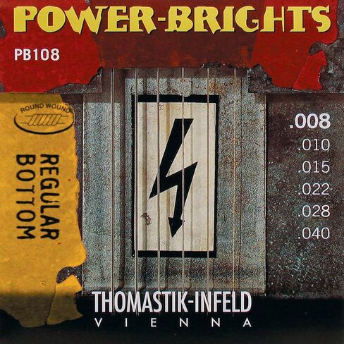 Thomastik-Infeld PB109 Power-Brights 6 String Magnecore Round Wound Set E, B, G, D, A, E, Natural in Kuwait