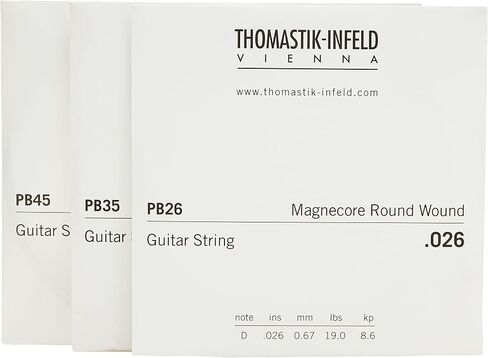 Thomastik-Infeld PB109 Power-Brights 6 String Magnecore Round Wound Set E, B, G, D, A, E, Natural in Kuwait