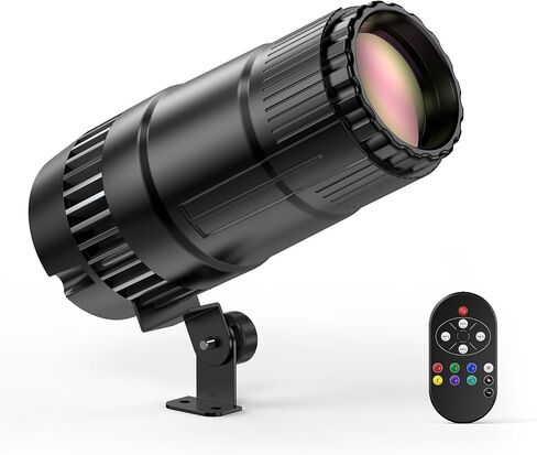 ضوء Pinspot، مصباح كرة مرآة صغير 20 وات، أضواء LED شعاع RGBW فائقة السطوع، إضاءة مسرح للتحكم عن بعد لفرقة DJ ديسكو وحفلات الرقص وحفلات البار ونادي الزفاف in Kuwait