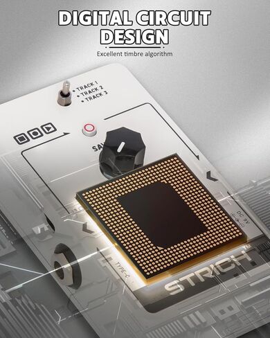 دواسة جيتار متينة مع 3 فتحات لحفظ المسارات الحلقية، USB لتصدير الصوت، 90 دقيقة، تجاوز حقيقي للجيتار الكهربائي، رمادي أبيض in Kuwait