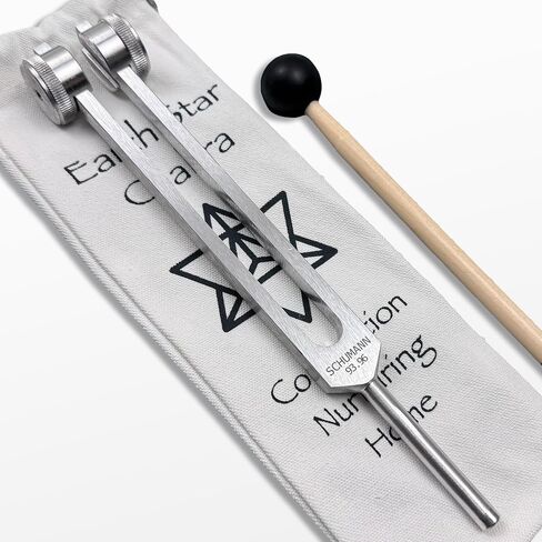 93.96Hz Schumann Tuning Fork with Weighted Boot - Sound Healing and Biofield Harmonization - Sound Therapy Tools, Sound Healing Instruments - Silver in Saudi Arabia