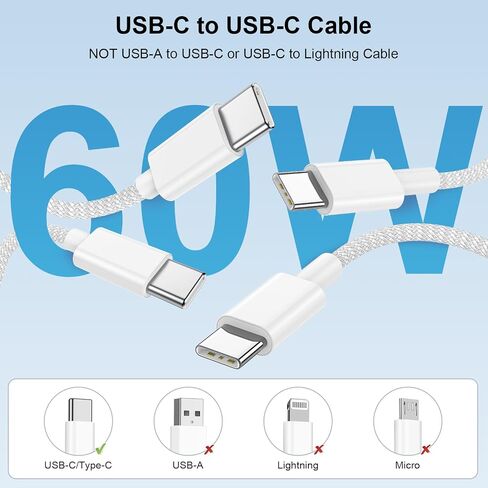 USB C Charger Fast Charging for iPad Pro for iPad Pro 12.9, 11 inch 2021/2020/2018, iPad Air 5th 10.9 inch 2022, iPad Mini 6 Generation 2021, 20W PD Charger Block with 6.6&10FT USB C to C Cable-2Pack in Saudi Arabia