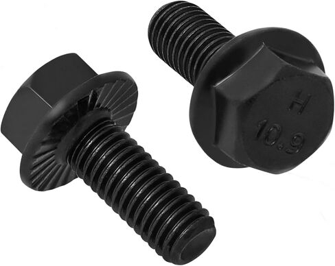 M8-1.25 x 35mm Flanged Hex Head Bolts,External Flange Hex Drive Screws,Class 10.9 Black Zinc Plated,Alloy Steel,Full Coarse Thread,Pump,Fix Car,DIY Project(18Pcs) in Saudi Arabia