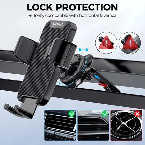 Car Phone Holder Mount [Upgrade Clip Never Fall] Hands Free Cell Phone Holder Car [Thick Cases Friendly] Car Phone Mount Mount Fit for Smartphone, iPhone, Automobile Cradles Universal in Saudi Arabia
