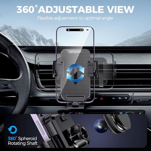 Car Phone Holder Mount [Upgrade Clip Never Fall] Hands Free Cell Phone Holder Car [Thick Cases Friendly] Car Phone Mount Mount Fit for Smartphone, iPhone, Automobile Cradles Universal in Saudi Arabia