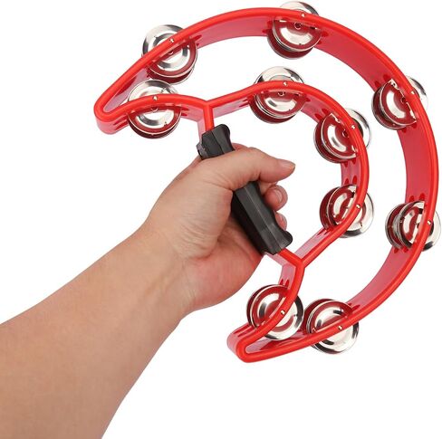 7 Pack Double Row Tambourine – 9.06 inch Professional Handheld Tambourine 20 Metal Jingles, Half Moon Musical Tambourine, Plastic Tambourines for Adults, Music Lovers and Performers in Kuwait