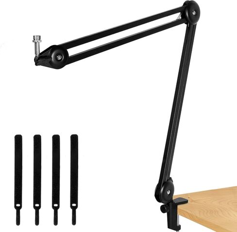 حامل ميكروفون قابل للتعديل تعليق بوم مقص ذراع ميكروفون مع زنبرك مدمج، حامل ميكروفون مدمج للبث الإذاعي، تسجيل الاستوديو، البث، استوديو الصوت عبر الصوت in Kuwait