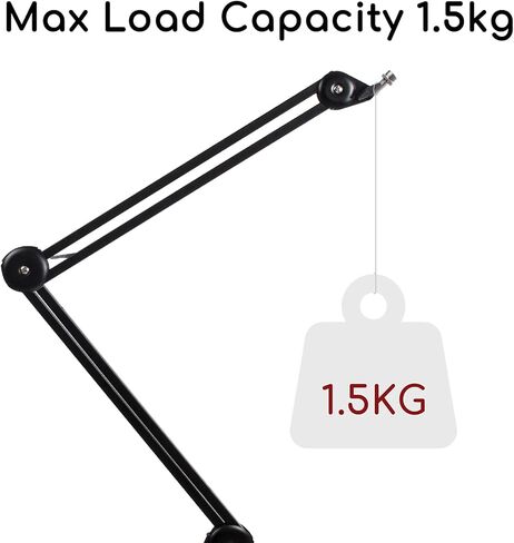 حامل ميكروفون قابل للتعديل تعليق بوم مقص ذراع ميكروفون مع زنبرك مدمج، حامل ميكروفون مدمج للبث الإذاعي، تسجيل الاستوديو، البث، استوديو الصوت عبر الصوت in Kuwait