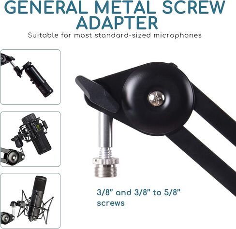 حامل ميكروفون قابل للتعديل تعليق بوم مقص ذراع ميكروفون مع زنبرك مدمج، حامل ميكروفون مدمج للبث الإذاعي، تسجيل الاستوديو، البث، استوديو الصوت عبر الصوت in Kuwait