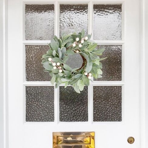 Artificial Wreath Eucalyptus 10" Faux Eucalyptus Leaves Cabinet Wreath Artificial Greenery Wreath for Front Door Farmhouse Wall Window Wedding Home Decoration, 5PCS in Saudi Arabia