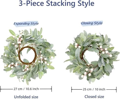 Artificial Wreath Eucalyptus 10" Faux Eucalyptus Leaves Cabinet Wreath Artificial Greenery Wreath for Front Door Farmhouse Wall Window Wedding Home Decoration, 5PCS in Saudi Arabia
