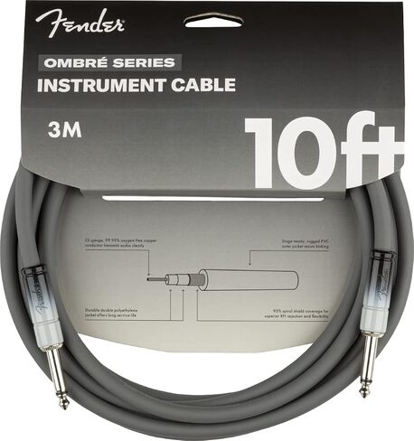 Fender Ombre Instrument Cable, Straight/Straight, Silver Smoke, 10ft in Kuwait