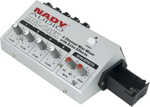 خلاط ميكروفون Nady MM-14FX ذو 4 قنوات مع تأثير صدى متكامل - مدخلات ومخرجات ¼ بوصة - وقت التأخير وعناصر التحكم في العمق in Saudi Arabia