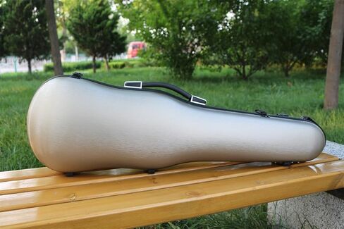 Violin Case 4/4 full size hard case Strong Carbon fiber Anti-Scratch Shaped Flight case Backpackable,Built-in Hygrometer Lightweight Travel violin case (silver) in Saudi Arabia