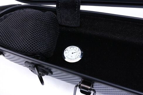 Violin Case 4/4 full size hard case Strong Carbon fiber Anti-Scratch Shaped Flight case Backpackable,Built-in Hygrometer Lightweight Travel violin case (silver) in Saudi Arabia