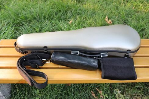 Violin Case 4/4 full size hard case Strong Carbon fiber Anti-Scratch Shaped Flight case Backpackable,Built-in Hygrometer Lightweight Travel violin case (silver) in Saudi Arabia