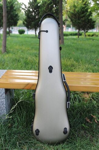 Violin Case 4/4 full size hard case Strong Carbon fiber Anti-Scratch Shaped Flight case Backpackable,Built-in Hygrometer Lightweight Travel violin case (silver) in Saudi Arabia