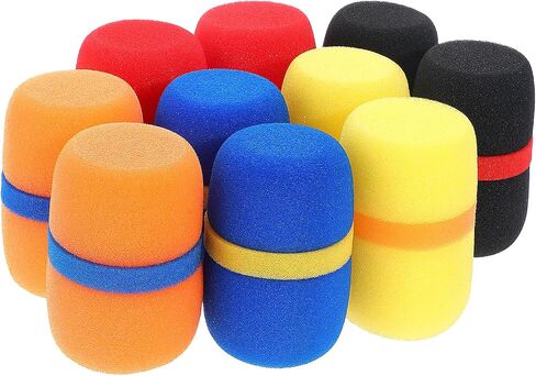 10 Pack Colorful Foam Mic Cover Handheld Microphone Windscreen for Mic Noise Reduction, Sponge Foam Cover in Saudi Arabia