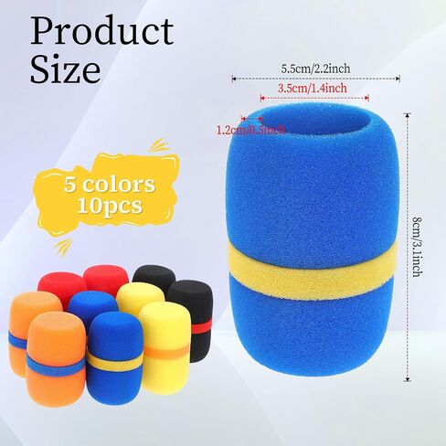10 Pack Colorful Foam Mic Cover Handheld Microphone Windscreen for Mic Noise Reduction, Sponge Foam Cover in Saudi Arabia